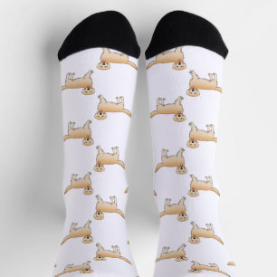 Chaussette Jaune Golden Retriever mignon Motif de dessin anim