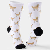 Chaussette Jaune Golden Retriever mignon Motif de dessin anim (Angulaire)