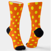 Chaussette Jaune Sur Orange Pois Design Motif
