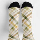 Chaussette Jaune Vert Marron Carreaux Rayures (Haut)