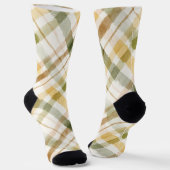 Chaussette Jaune Vert Marron Carreaux Rayures (Angulaire)