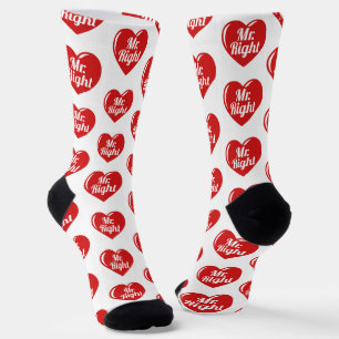 Chaussette Je suis son Monsieur Bonheur Cœur Rouge