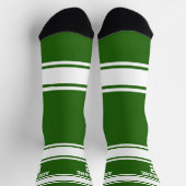 Chaussette Jersey Sport vert et blanc - Numéro de nom (Haut)