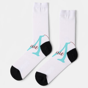 Chaussette jeté simple minimal ajouter nom monogramme rose ro