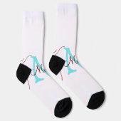 Chaussette jeté simple minimal ajouter nom monogramme rose ro (Droite)