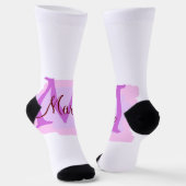 Chaussette jeté simple minimal ajouter nom monogramme rose ro (Angulaire)