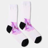 Chaussette jeté simple minimal ajouter nom monogramme rose ro (Droite)