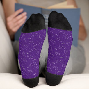 Chaussette Jeu de capuchon de graduation violet et argent