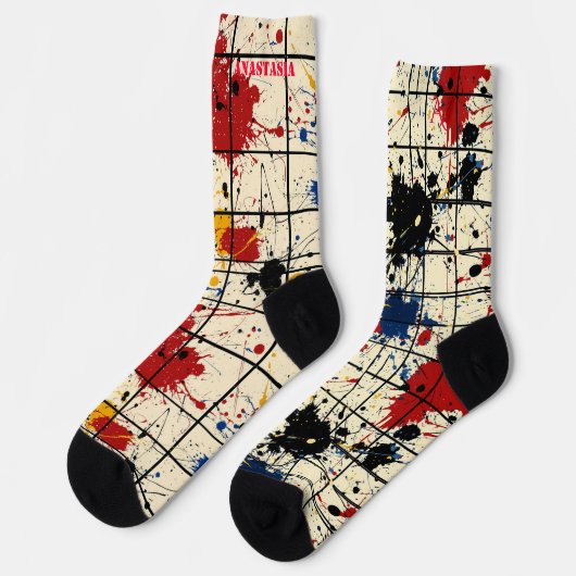 Chaussette Jeu de plaques de peinture coordonnées : Abstrait  (Gauche)