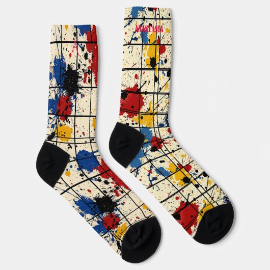 Chaussette Jeu de plaques de peinture coordonnées : Abstrait  (Droite)