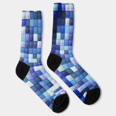 Chaussette Jeu vidéo Pixels Carré bleu Motif (Droite)