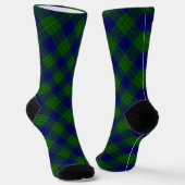 Chaussette Johnstone tartan bleu vert plaid (Angulaire)