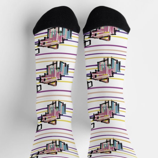 Chaussette Joie estivale de la pêche (Haut)