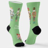 Chaussette Joli aquarelle art de Nutcracker Xmas vert (Angulaire)