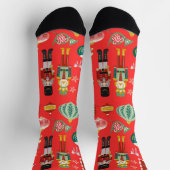 Chaussette Joli biscuit à l'aquarelle Rouge traditionnel (Haut)