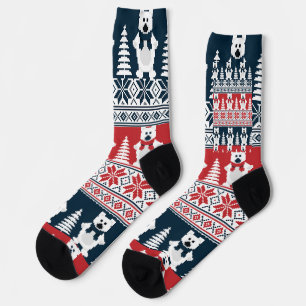 Chaussette Joli et moderne Noël Bonhomme de neige tricoté