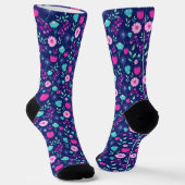 Chaussette Joli fond à motif floral (Angulaire)