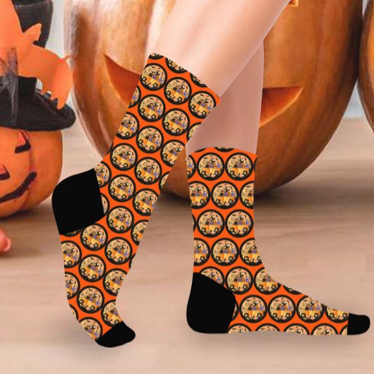 Chaussette Joli Halloween Citrouille