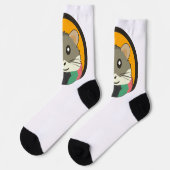 Chaussette Joli hamster de dessin animé avec une écharpe mult (Gauche)