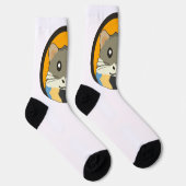 Chaussette Joli hamster de dessin animé avec une écharpe mult (Droite)