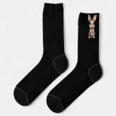 Chaussette Joli lapin sur chaussettes noires (Gauche)
