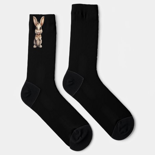 Chaussette Joli lapin sur chaussettes noires (Droite)