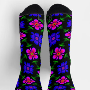 Chaussette Joli Motif de fleurs roses