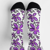 Chaussette Joli motif de fleurs violettes (Haut)