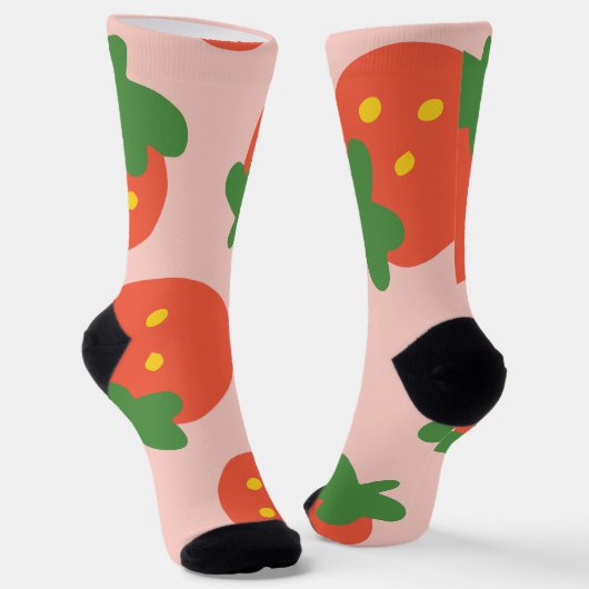 Chaussette Joli motif de fraise (Angulaire)