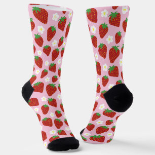 Chaussette Joli motif de fraises d'été
