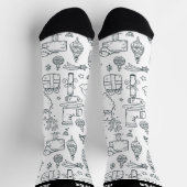 Chaussette Joli Motif de Noël Xmas Doodle de Noël (Haut)