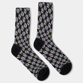 Chaussette Joli Motif de paire de fleurs de géranium violet (Droite)