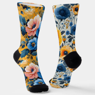 Chaussette Joli Motifs Fleurs Odd Non Correspondant