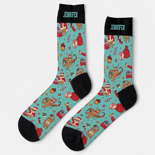 Chaussette Joli Noël à Sloth Motif Noël Noël Joyeux Noël (Gauche)