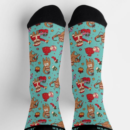 Chaussette Joli Noël à Sloth Motif Noël Noël Joyeux Noël (Haut)