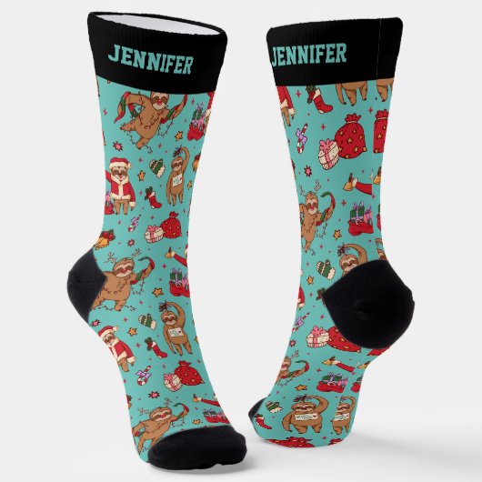 Chaussette Joli Noël à Sloth Motif Noël Noël Joyeux Noël (Angulaire)