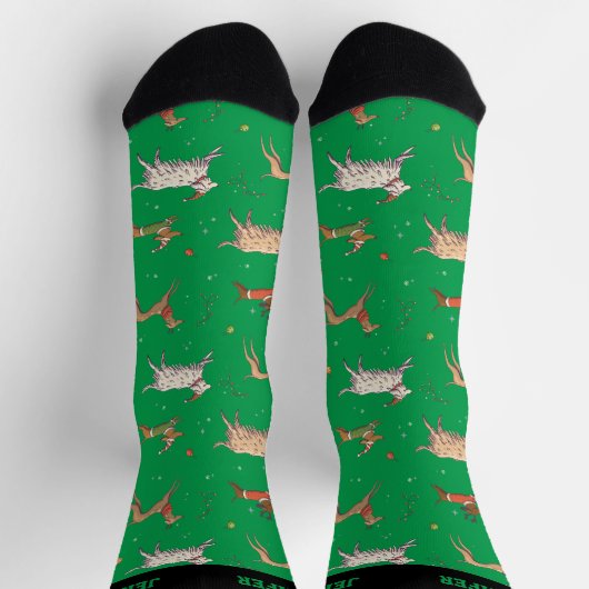 Chaussette Joli Noël Chien Motif Noël Noël Fêtes d'hiver (Haut)