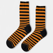Chaussette Joli noir orange rayures horizontales fun Hallowee (Gauche)