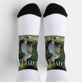 Chaussette Joli nom de photo de lapin de compagnie vert paste (Haut)