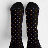 Chaussette Joli orange violet noir pois Halloween (Haut)