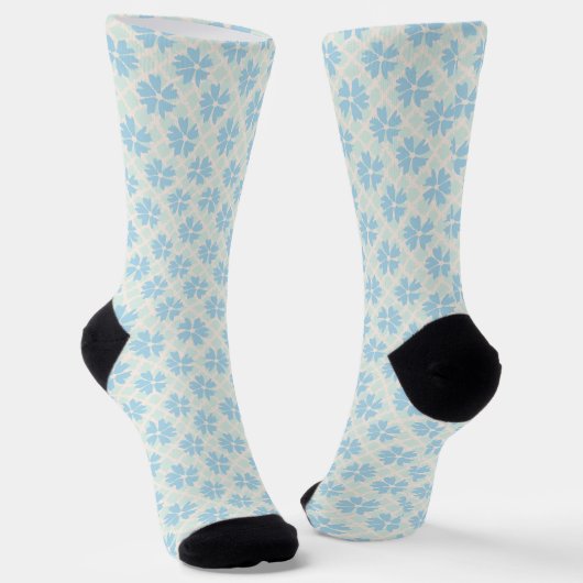 Chaussette Joli Pastel Blue Floral (Angulaire)