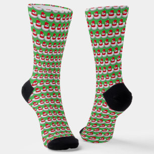 Chaussette Joli Petit Canard de Neige Rouge et Vert de Noël