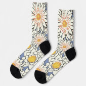 Chaussette Joli rétro floral l arrière - plan bleu (Gauche)