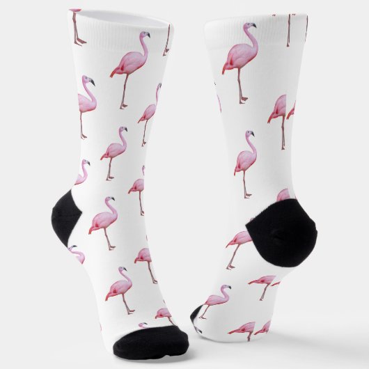 Chaussette Jolie fille tropicale Flamant rose rose (Angulaire)