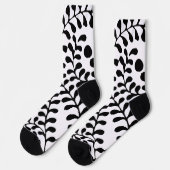 Chaussette Jolie impression noir et blanc fleurie (Gauche)