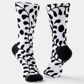 Chaussette Jolie impression noir et blanc fleurie (Angulaire)
