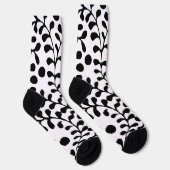 Chaussette Jolie impression noir et blanc fleurie (Droite)