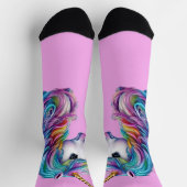 Chaussette Jolie licorne Imaginaire sur rose (Haut)
