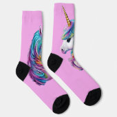 Chaussette Jolie licorne Imaginaire sur rose (Droite)