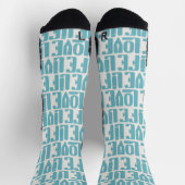 Chaussette Jolies chaussettes bleues "LiveLoveLife" (Haut)